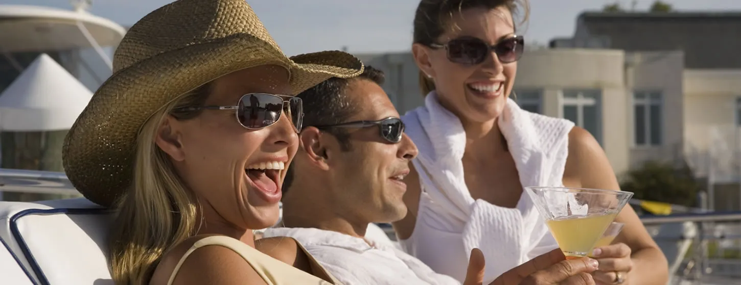 Yacht charter guests relaxing