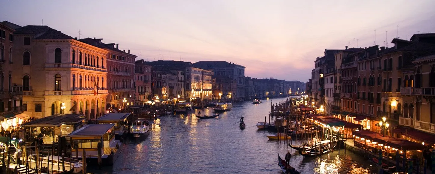 Grand Canal in Venice at dusk